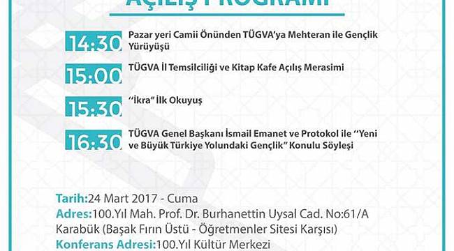 TÜGVA Karabük İl Temsilciliği açılıyor