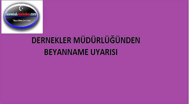 Derneklere beyanname verme uyarısı