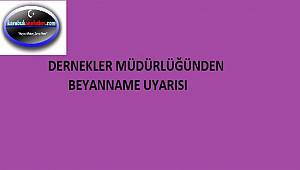 Derneklere beyanname verme uyarısı