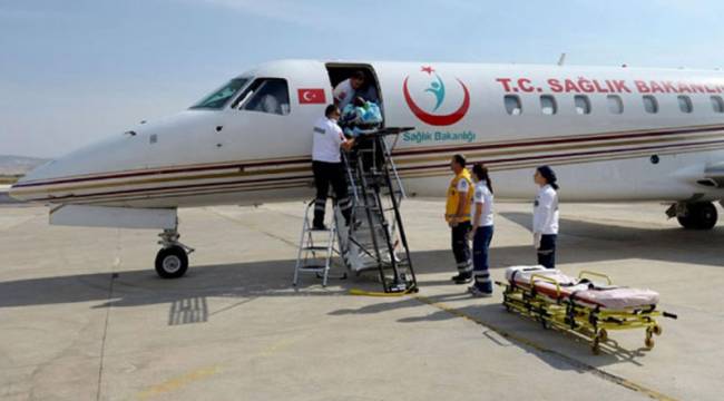 Hava ambulansı 1 günlük bebek için havalandı
