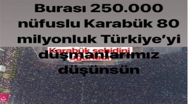 Şehit uğurlaması ile Karabük , sosyal medyada da gündem oldu.