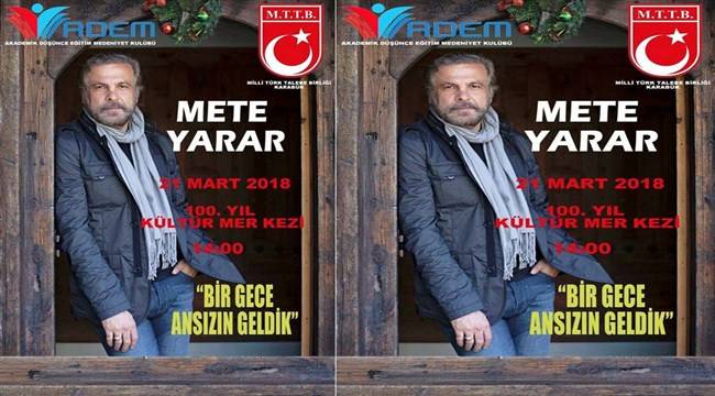 Mete YARAR Karabük'e geliyor