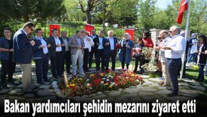 10 Bakan yardımcısı şehidimizin mezarını ziyaret etti