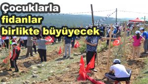 Çocuklarla fidanlar birlikte büyüyecek