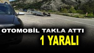 Otomobil takla attı : 1 yaralı
