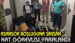 Asansör boşluğuna sıkışan kat görevlisi yaralandı