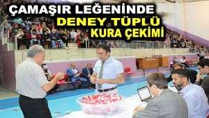 Çamaşır leğeninde deney tüplü kura çekimi