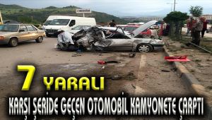 Otomobil kamyonete çarptı: 7 yaralı