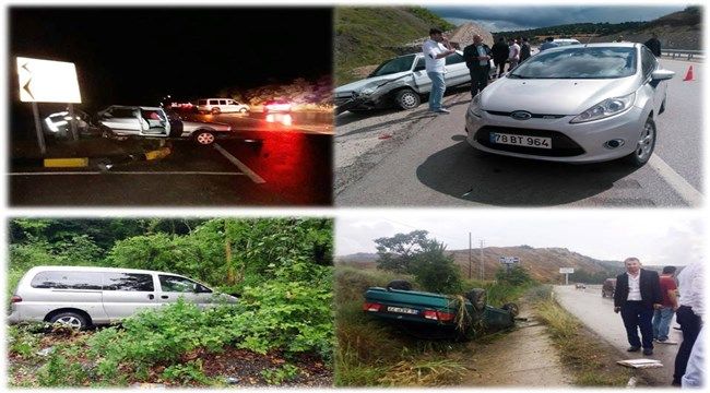Karabük'te trafik kazaları: 7'si çocuk 16 yaralı