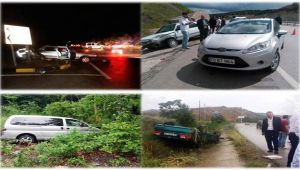 Karabük'te trafik kazaları: 7'si çocuk 16 yaralı