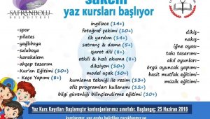 Safranbolu Belediyesi'nden yaz kursları