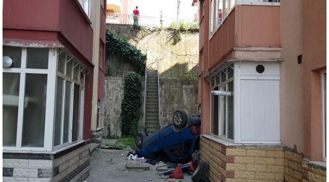 15 metre yükseklikten düşen araçtan sağ çıktı