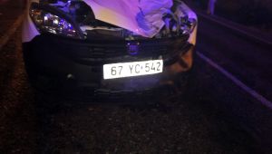 Otomobil ineğe çarptı: 3 yaralı