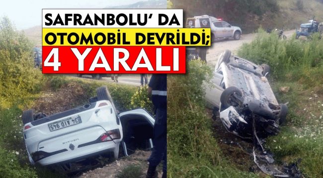 Safranbolu'da otomobil devrildi: 4 yaralı
