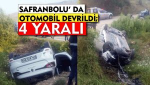 Safranbolu'da otomobil devrildi: 4 yaralı