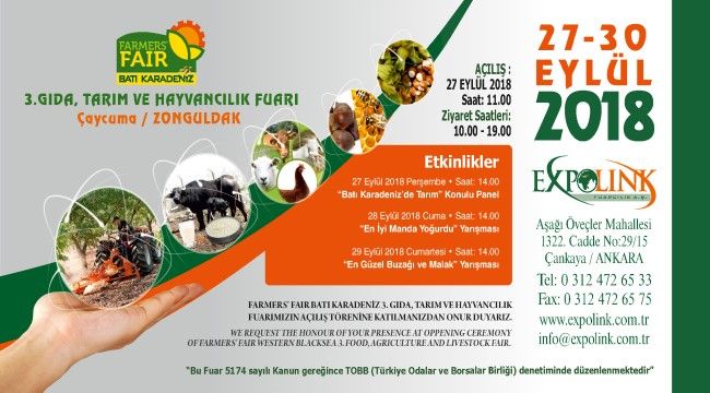Batı Karadeniz 3. Gıda Tarım ve Hayvancılık Fuarı başlıyor.