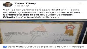 İlçe Milli Eğitim Müdüründen Öğretmenlere Anlamlı Nezaket