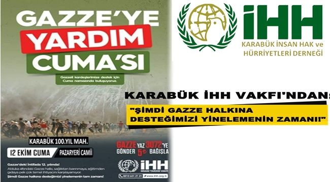 Karabük İHH'dan Gazze'ye Yardım Cuma'sı