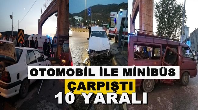 Karabük'te otomobil ile minibüs çarpıştı: 10 yaralı