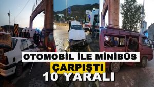 Karabük'te otomobil ile minibüs çarpıştı: 10 yaralı