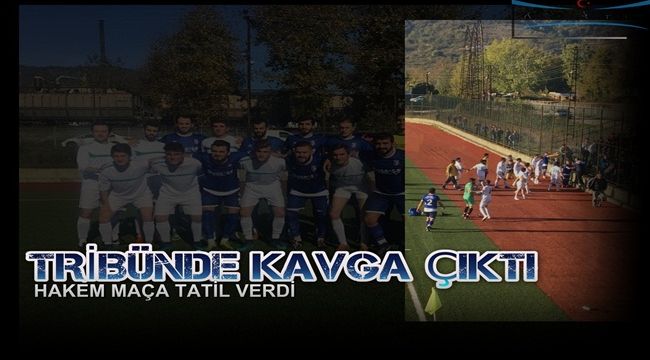 Karabük'te tribünde çıkan kavga sonrası maç tatil edildi