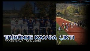 Karabük'te tribünde çıkan kavga sonrası maç tatil edildi