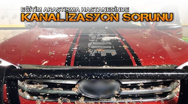 Tuvalet boruları patladı, araçların üzeri pislik doldu