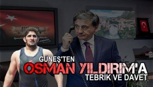 Güneş'ten Dünya ikincisi milli güreşçi Yıldırım'a tebrik ve davet