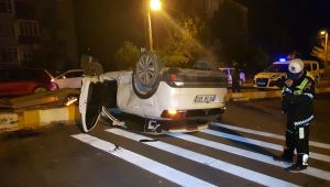 Otomobilin çarptığı cip takla attı: 2 yaralı