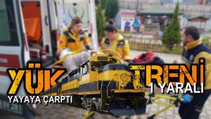 Yük treni yayaya çarptı: 1 yaralı