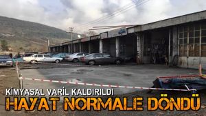 Kimyasal varil kaldırıldı, sanayi sitesinde hayat normale döndü