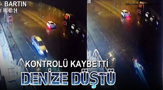 Otomobil denize düştü