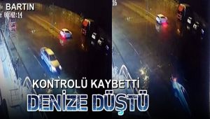 Otomobil denize düştü