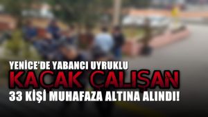 Çalışma izni olmayan yabancı uyruklu 33 kişi muhafaza altına alındı