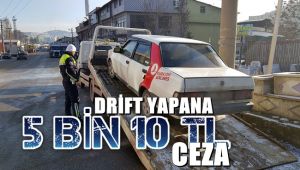 Diğer sürücüleri tehlikeye atarak drift yapan sürücüye 5 bin 10 TL ceza kesildi