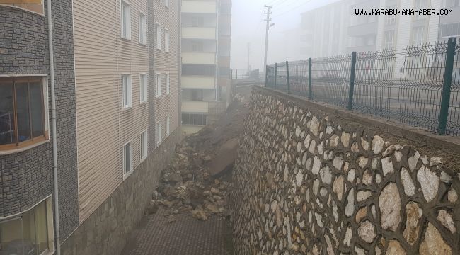 Karabük'te istinat duvarının çökmesi