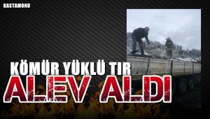 Kastamonu’da kömür yüklü tır, alev aldı