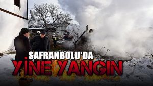 Safranbolu'da çıkan yangında 2 katlı ev alevlere teslim oldu