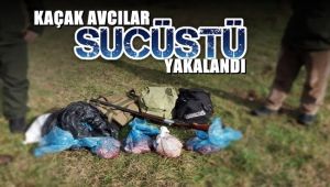Vurdukları Karacayı parçalayan avcılar suçüstü yakalandı