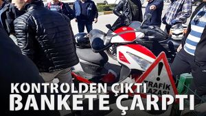 Bankete çarpan motosikletin sürücüsü yaralandı