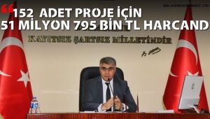 152 adet proje için dönem sonu itibari ile 51 milyon 795 bin TL harcandı