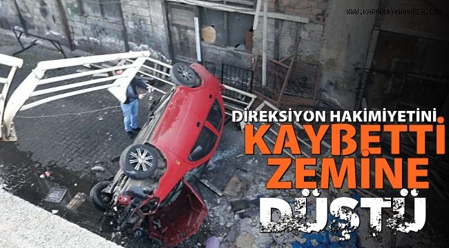 Direksiyon hakimiyetini kaybetti; zemine düştü