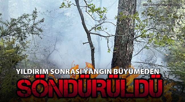 Yıldırım düşmesi sonrası çıkan yangınlar büyümeden söndürüldü