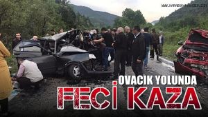 OVACIK YOLUNDA , ÖLÜ VE YARALILARIN BULUNDUĞU FECİ KAZA