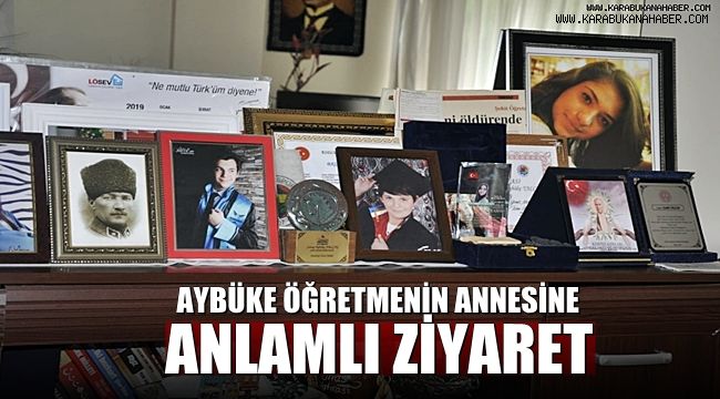 Şehit öğretmenin annesine anlamlı ziyaret
