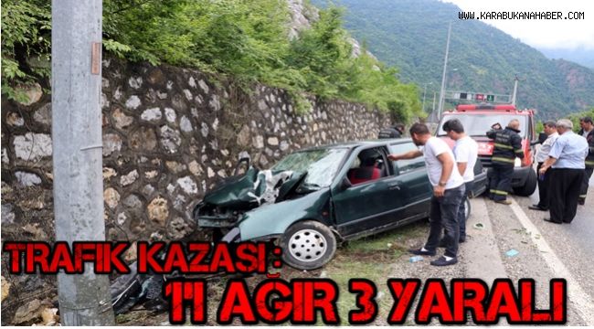 Karabük'te trafik kazası: 1'i ağır 3 yaralı