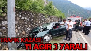 Karabük'te trafik kazası: 1'i ağır 3 yaralı