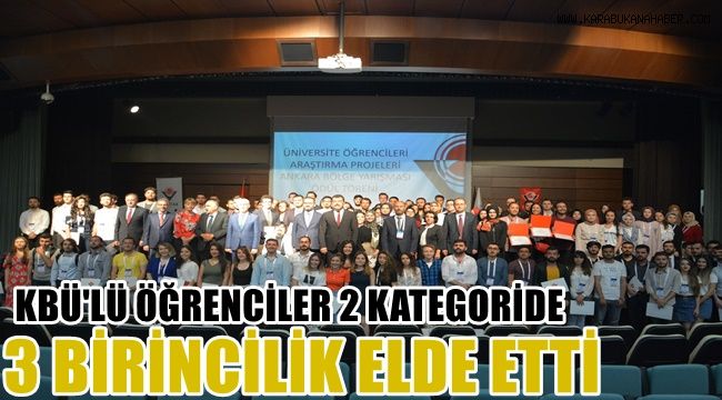 KBÜ'lü öğrenciler 2 kategoride 3 birincilik elde etti