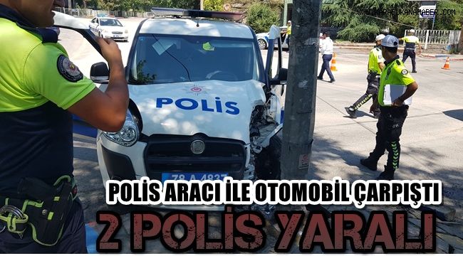 Polis otosu ile otomobil çarpıştı: biri polis 2 hafif yaralı