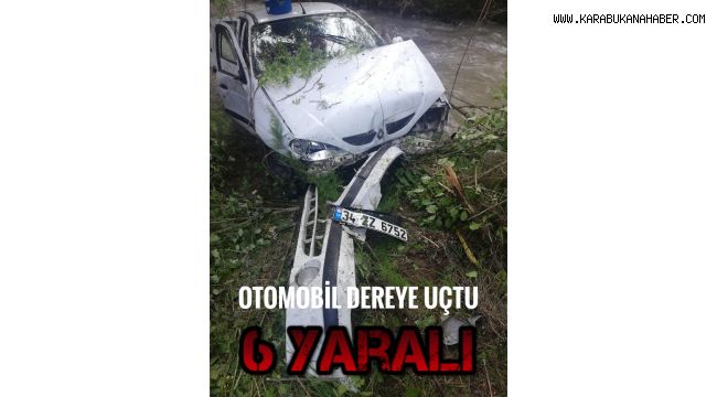 Yoldan çıkan otomobil dereye uçtu: 3'ü çocuk 6 yaralı